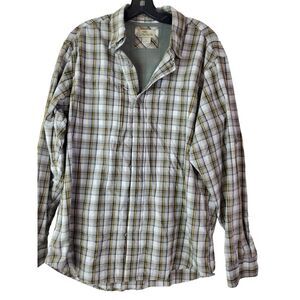 Bob Timberlake‎ Men's L White Gray Plaid Long Sleeve Vented Shirt